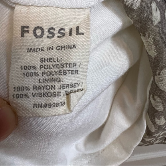 Fossil Solid Fold Dress Spaghetti Strap Fit-Flare Swing Women’s Small - Picture 15 of 16